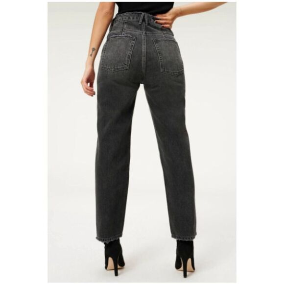 Good American distressed washed black 90’s 10/30 luxe wedgie jeans - Picture 2 of 6